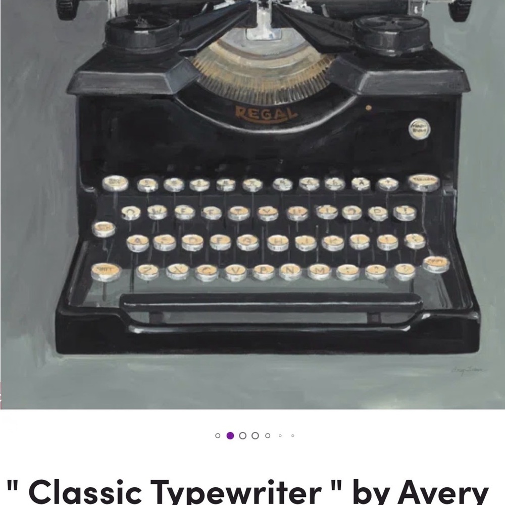 Avery Black and Gray Typewriter Art Painting
